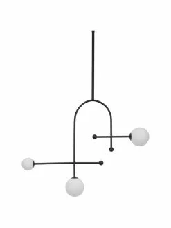 Westwing Collection Große Pendelleuchte Otis aus Opalglas, B 82 x H 120 cm