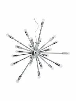 Westwing Collection Große Pendelleuchte Spike in Chrom, Ø 90 cm -Leuchten Verkaufsladen Grosse Pendelleuchte Spike in Chrom 3