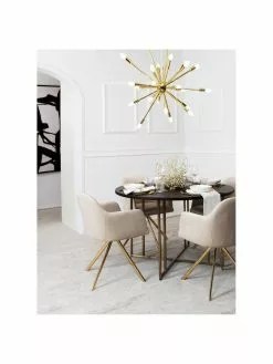 Westwing Collection Große Pendelleuchte Spike in Gold, Ø 90 cm -Leuchten Verkaufsladen Grosse Pendelleuchte Spike in Gold 2