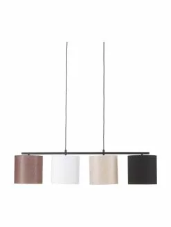 Große Pendelleuchte Valiz mit Stoffschirmen, B 110 x H 22 cm