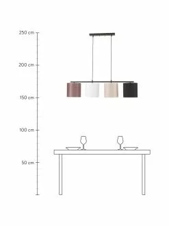 Große Pendelleuchte Valiz mit Stoffschirmen, B 110 x H 22 cm -Leuchten Verkaufsladen Grosse Pendelleuchte Valiz mit Stoffschirmen 3