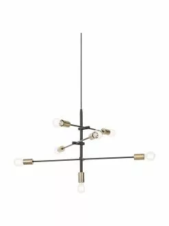 Westwing Collection Große Pendelleuchte Venja in Schwarz, Ø 84 cm