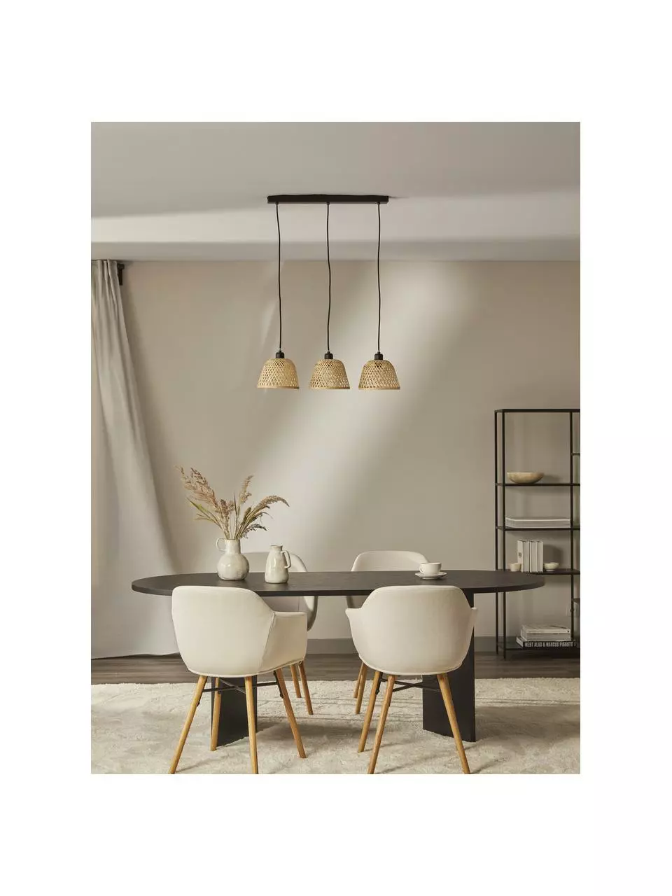 Westwing Collection Große Pendelleuchte Wasa aus Rattan, B 70 x H 15 cm 4 Westwing Collection Große Pendelleuchte Wasa aus Rattan, B 70 x H 15 cm – Bild 2