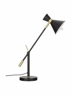Westwing Collection Große Schreibtischlampe Audrey mit Gold-Dekor, Ø 15 x H 68 cm