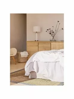 Westwing Collection Große Tischlampe Abigail aus Glas und Leinen, Ø 32 x H 61 cm -Leuchten Verkaufsladen Grosse Tischlampe Abigail aus Glas und Leinen 2