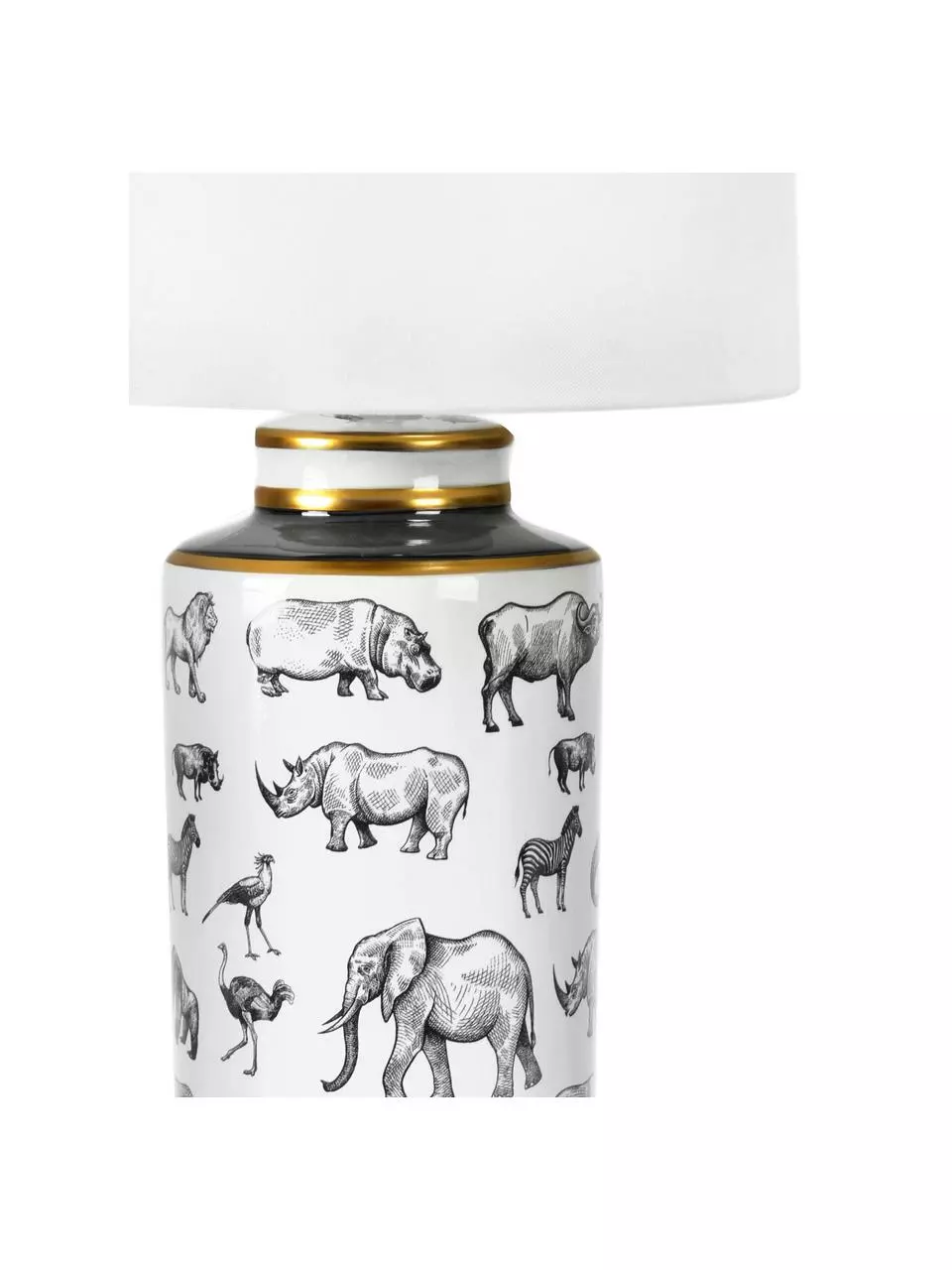 Bizzotto Große Tischlampe Africa aus Porzellan, Ø 18 x H 63 cm 5 Bizzotto Große Tischlampe Africa aus Porzellan, Ø 18 x H 63 cm – Bild 3