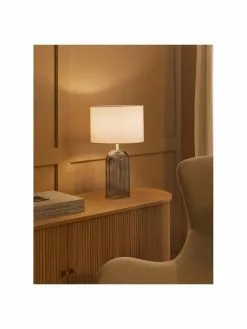 Westwing Collection Große Tischlampe Bela mit Glasfuß, Ø 30 x H 50 cm -Leuchten Verkaufsladen Grosse Tischlampe Bela mit Glasfuss 15