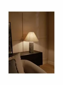 Westwing Collection Große Tischlampe Gia mit Marmorfuß in Dunkelgrau, Ø 46 x H 60 cm -Leuchten Verkaufsladen Grosse Tischlampe Gia mit Marmorfuss in Dunkelgrau 2