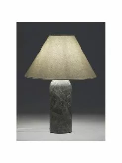 Westwing Collection Große Tischlampe Gia mit Marmorfuß in Dunkelgrau, Ø 46 x H 60 cm -Leuchten Verkaufsladen Grosse Tischlampe Gia mit Marmorfuss in Dunkelgrau 4