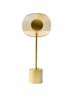 Kare Design Große Tischlampe Mariposa aus Glas und Metall, Ø 25 x H 60 cm