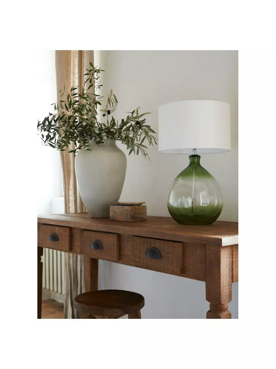 Westwing Collection Große Tischlampe Zoya mit Glasfuß, Ø 30 x H 51 cm 4 Westwing Collection Große Tischlampe Zoya mit Glasfuß, Ø 30 x H 51 cm – Bild 2