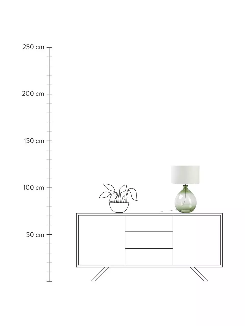 Westwing Collection Große Tischlampe Zoya mit Glasfuß, Ø 30 x H 51 cm 6 Westwing Collection Große Tischlampe Zoya mit Glasfuß, Ø 30 x H 51 cm – Bild 4