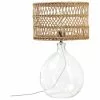 Westwing Collection Große Tischlampe Zoya mit Glasfuß und Rattanschirm, Ø 30 x H 51 cm -Leuchten Verkaufsladen Grosse Tischlampe Zoya mit Glasfuss und Rattanschirm