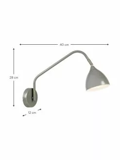 Markslöjd Große Verstellbare Wandleuchte Valencia mit Stecker in Grau, T 40 x H 28 cmNur noch wenige verfügbar -Leuchten Verkaufsladen Grosse Verstellbare Wandleuchte Valencia mit Stecker in Grau 2