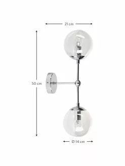 Westwing Collection Große Wandleuchte Beth aus Glas, T 21 x H 50 cm -Leuchten Verkaufsladen Grosse Wandleuchte Beth aus Glas 2