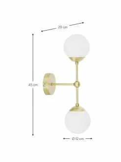 Westwing Collection Große Wandleuchte Beth aus Opalglas, T 20 x H 45 cm -Leuchten Verkaufsladen Grosse Wandleuchte Beth aus Opalglas 3