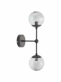 Westwing Collection Große Wandleuchte Beth aus Rauchglas, T 20 x H 45 cm