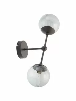 Westwing Collection Große Wandleuchte Beth aus Rauchglas, T 20 x H 45 cm -Leuchten Verkaufsladen Grosse Wandleuchte Beth aus Rauchglas 3