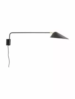 Westwing Collection Große Wandleuchte Neron mit Stecker und Gold-Dekor in Schwarz, B 27 x T 100 cm 11 Westwing Collection Große Wandleuchte Neron mit Stecker und Gold-Dekor in Schwarz, B 27 x T 100 cm -Leuchten Verkaufsladen Grosse Wandleuchte Neron mit Stecker und Gold Dekor in Schwarz 3