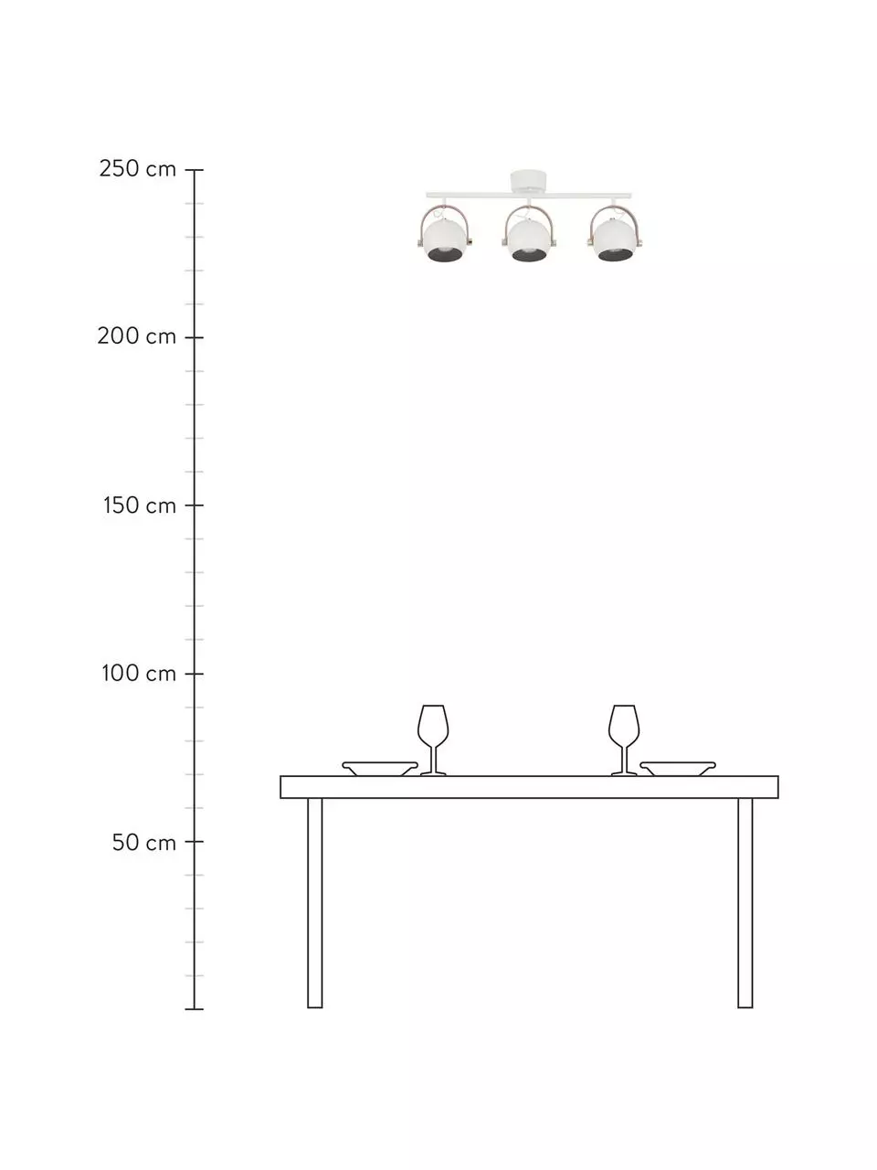 Großer Deckenstrahler Bow mit Leder-Dekor, B 76 x H 28 cm 4 Großer Deckenstrahler Bow mit Leder-Dekor, B 76 x H 28 cm – Bild 2