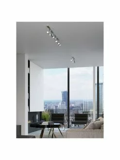 Großer Deckenstrahler Etna in Chrom, B 120 x H 15 cm -Leuchten Verkaufsladen Grosser Deckenstrahler Etna in Chrom 4