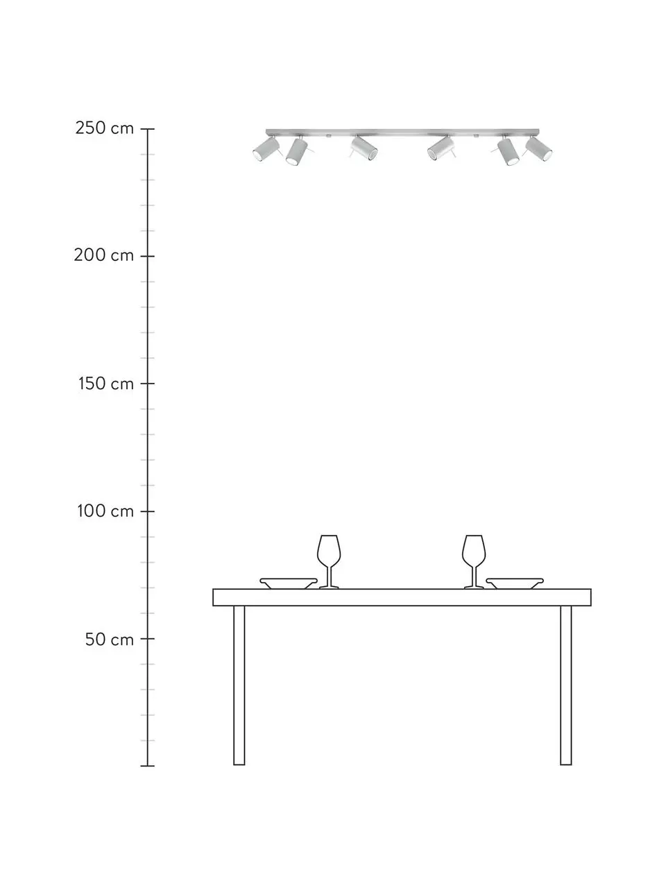 Großer Deckenstrahler Etna in Grau, B 120 x H 15 cm 5 Großer Deckenstrahler Etna in Grau, B 120 x H 15 cm – Bild 3