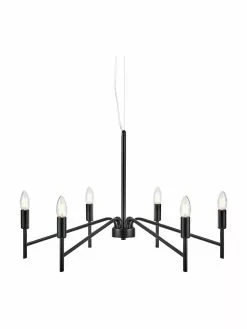 Markslöjd Großer Kronleuchter Monarch in Schwarz, Ø 70 x H 43 cm