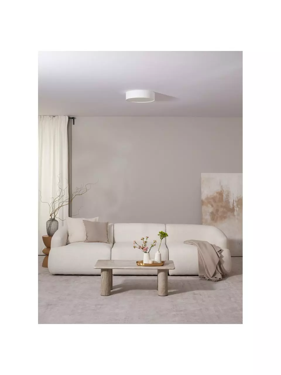 Handgefertigte Deckenleuchte Mika, Ø 40 x H 10 cm 4 Handgefertigte Deckenleuchte Mika, Ø 40 x H 10 cm – Bild 2