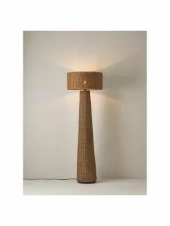 Westwing Collection Handgefertigte Design-Stehlampe Paolo aus Rattan, Ø 50 x H 150 cm -Leuchten Verkaufsladen Handgefertigte Design Stehlampe Paolo aus Rattan 2