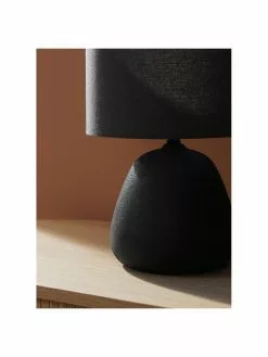 Westwing Collection Keramik-Tischlampe Eileen in Schwarz, Ø 26 cm x H 35 cm -Leuchten Verkaufsladen Keramik Tischlampe Eileen in Schwarz 3