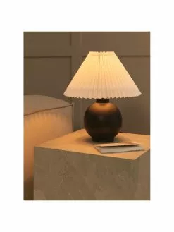 Westwing Collection Keramik-Tischlampe Vivid mit Plissee-Schirm, Ø 36 x H 40 cm -Leuchten Verkaufsladen Keramik Tischlampe Vivid mit Plissee Schirm 11