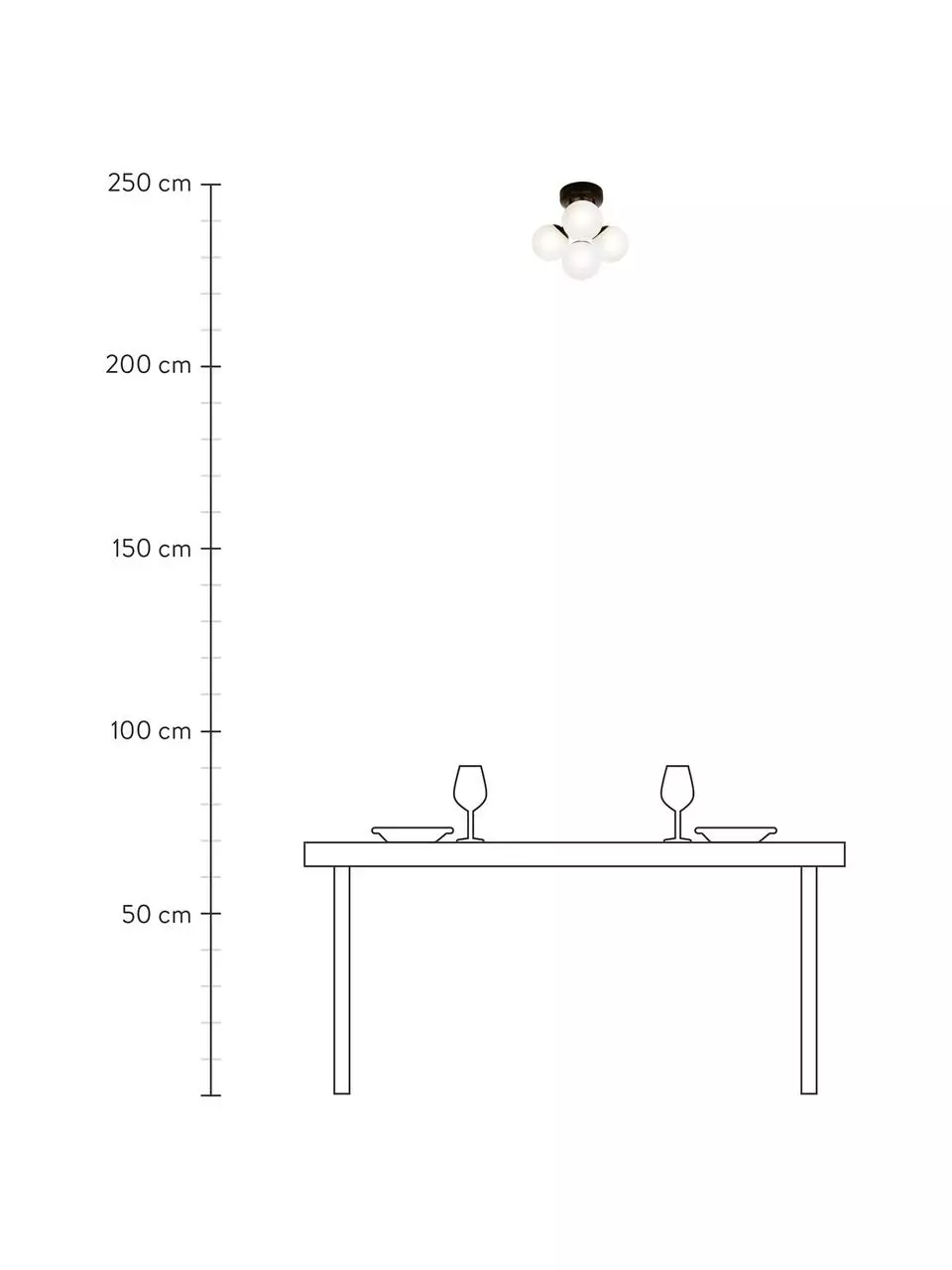 Kleine Bad-Deckenleuchte Nicosia mit Glasschirm, Ø 26 x H 26 cm 4 Kleine Bad-Deckenleuchte Nicosia mit Glasschirm, Ø 26 x H 26 cm – Bild 2