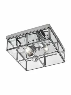 Searchlight Kleine Deckenleuchte Ben in Chrom, B 26 x H 10 cm