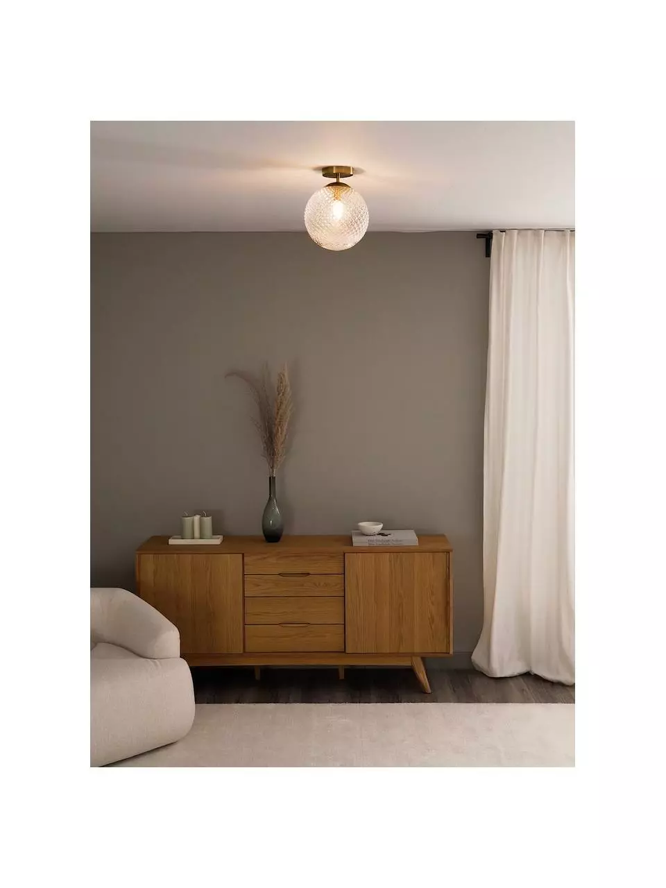 Westwing Collection Kleine Deckenleuchte Lorna aus Glas, Ø 25 x H 30 cm 5 Westwing Collection Kleine Deckenleuchte Lorna aus Glas, Ø 25 x H 30 cm – Bild 3