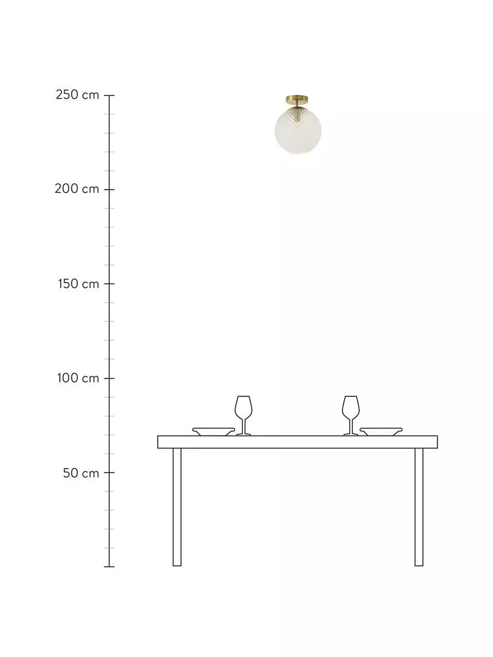 Westwing Collection Kleine Deckenleuchte Lorna aus Glas, Ø 25 x H 30 cm 6 Westwing Collection Kleine Deckenleuchte Lorna aus Glas, Ø 25 x H 30 cm – Bild 4