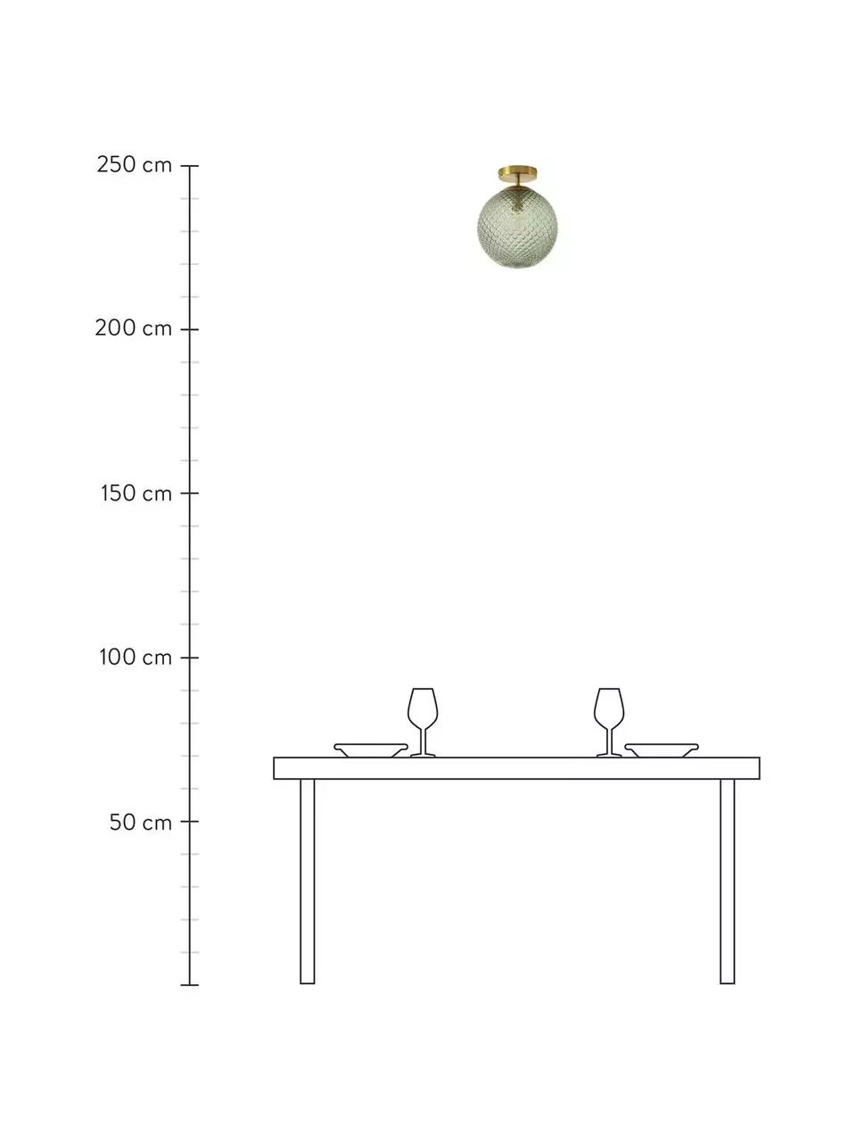 Westwing Collection Kleine Deckenleuchte Lorna aus Glas, Ø 25 x H 30 cm 4 Westwing Collection Kleine Deckenleuchte Lorna aus Glas, Ø 25 x H 30 cm – Bild 2