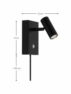 Nordlux Kleine Dimmbare LED-Wandleuchte Omari mit Stecker in Schwarz, B 7 x H 12 cm -Leuchten Verkaufsladen Kleine Dimmbare LED Wandleuchte Omari mit Stecker in Schwarz 2
