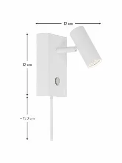 Nordlux Kleine Dimmbare LED-Wandleuchte Omari mit Stecker in Weiß, B 7 x H 12 cmNur noch wenige verfügbar -Leuchten Verkaufsladen Kleine Dimmbare LED Wandleuchte Omari mit Stecker in Weiss 2