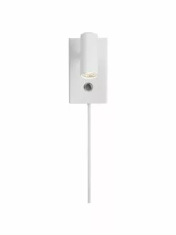 Nordlux Kleine Dimmbare LED-Wandleuchte Omari mit Stecker in Weiß, B 7 x H 12 cmNur noch wenige verfügbar -Leuchten Verkaufsladen Kleine Dimmbare LED Wandleuchte Omari mit Stecker in Weiss 3