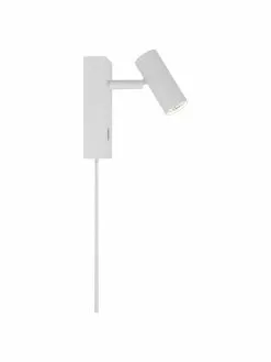 Nordlux Kleine Dimmbare LED-Wandleuchte Omari mit Stecker in Weiß, B 7 x H 12 cmNur noch wenige verfügbar -Leuchten Verkaufsladen Kleine Dimmbare LED Wandleuchte Omari mit Stecker in Weiss 4