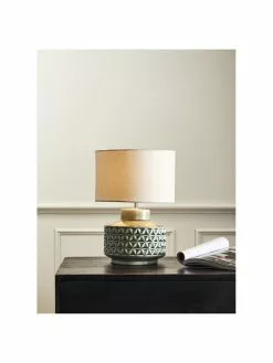 Jotex Kleine Keramik-Tischlampe Monica mit Leinenschirm, Ø 23 x H 33 cm -Leuchten Verkaufsladen Kleine Keramik Tischlampe Monica mit Leinenschirm 5