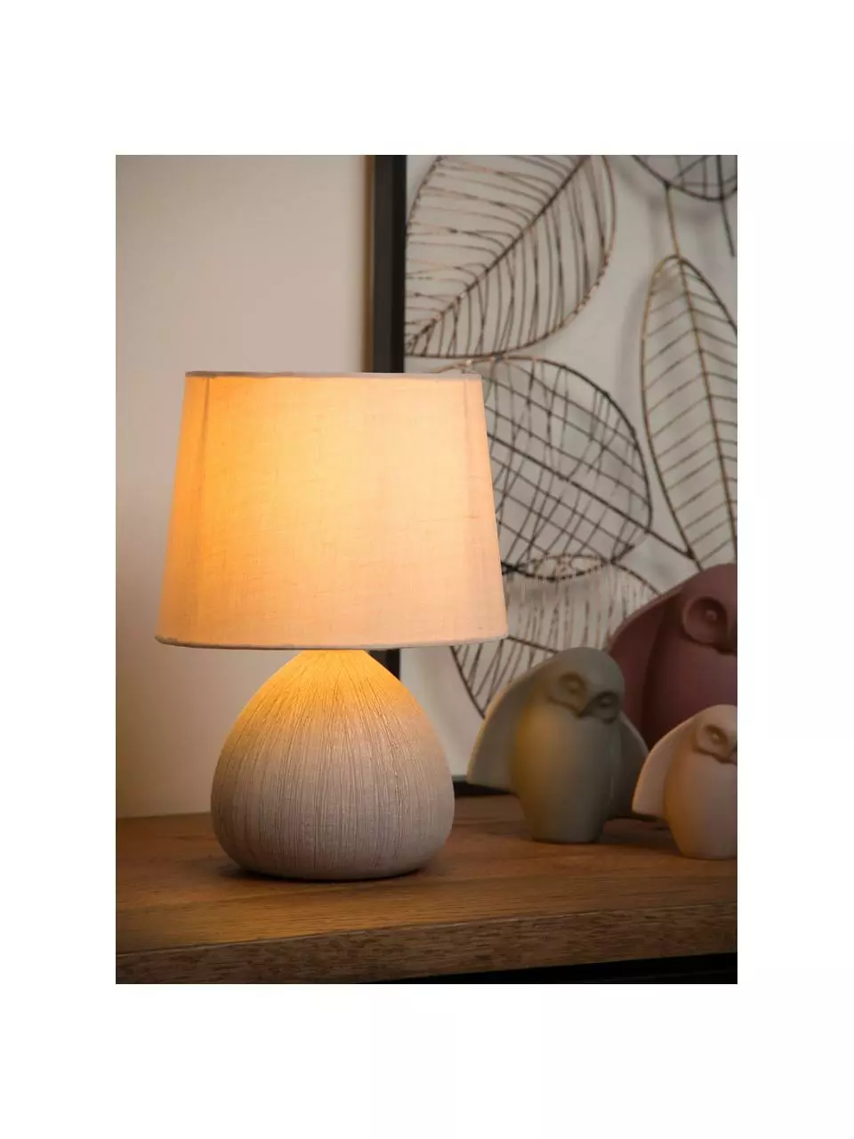 Lucide Kleine Keramik-Tischlampe Ramzi in Beige, Ø 18 x H 26 cm 4 Lucide Kleine Keramik-Tischlampe Ramzi in Beige, Ø 18 x H 26 cm – Bild 2