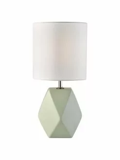 Searchlight Kleine Keramik-Tischlampe Sage in Salbeigrün, Ø 15 x H 31 cm