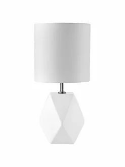 Searchlight Kleine Keramik-Tischlampe Sage in Weiß, Ø 15 x H 31 cm -Leuchten Verkaufsladen Kleine Keramik Tischlampe Sage in Weiss 4