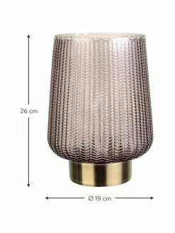 Pauleen Kleine Mobile LED-Tischlampe Fancy Glamour in Taupe mit Timerfunktion, Ø 19 x H 26 cm -Leuchten Verkaufsladen Kleine Mobile LED Tischlampe Fancy Glamour in Taupe mit Timerfunktion 2