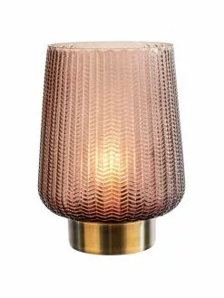 Pauleen Kleine Mobile LED-Tischlampe Fancy Glamour in Taupe mit Timerfunktion, Ø 19 x H 26 cm -Leuchten Verkaufsladen Kleine Mobile LED Tischlampe Fancy Glamour in Taupe mit Timerfunktion 3