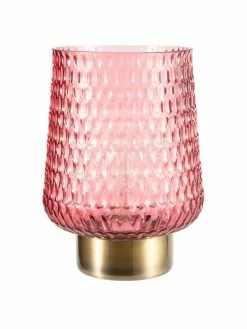 Pauleen Kleine Mobile LED-Tischlampe Rose Glamour in Rosa mit Timerfunktion, Ø 16 x H 21 cmNur noch 1 Artikel verfügbar