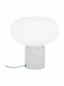 Westwing Collection Kleine Nachttischlampe Alma mit Betonfuß, Ø 23 x H 24 cm