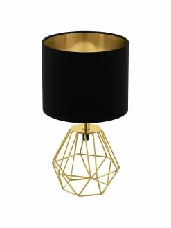 Kleine Nachttischlampe Phil in Schwarz-Gold, Ø 17 x H 31 cm -Leuchten Verkaufsladen Kleine Nachttischlampe Phil in Schwarz Gold 3