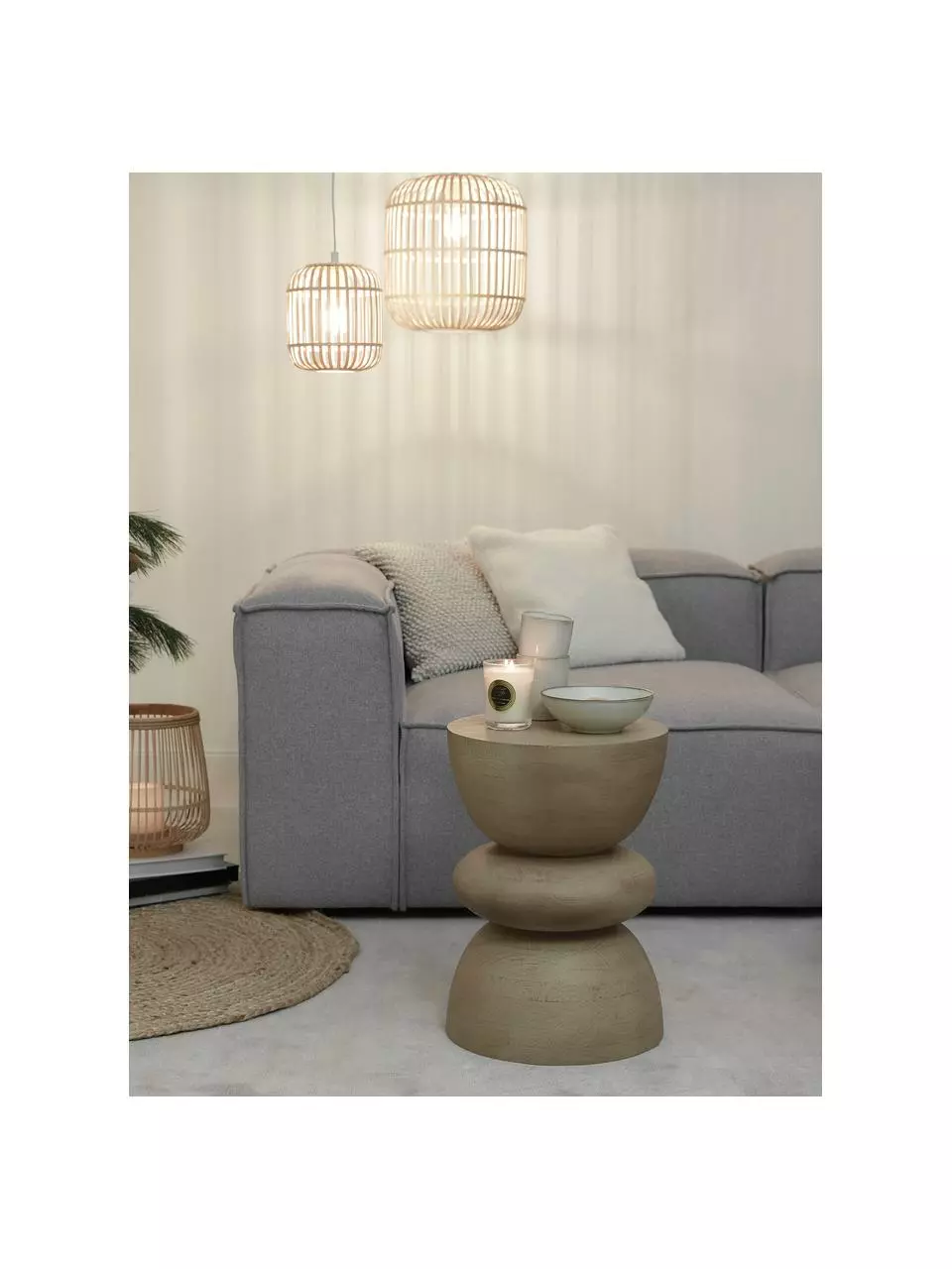 Westwing Collection Kleine Pendelleuchte Adam aus Bambus, Ø 21 x H 24 cm 4 Westwing Collection Kleine Pendelleuchte Adam aus Bambus, Ø 21 x H 24 cm – Bild 2